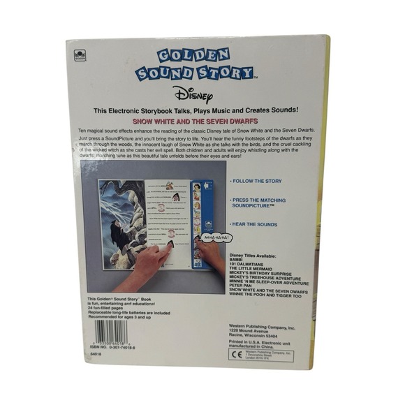 Golden Sound Story Disney Snow White Seven Dwarfs Book 1991 DOES NOT WORK - Picture 4 of 6